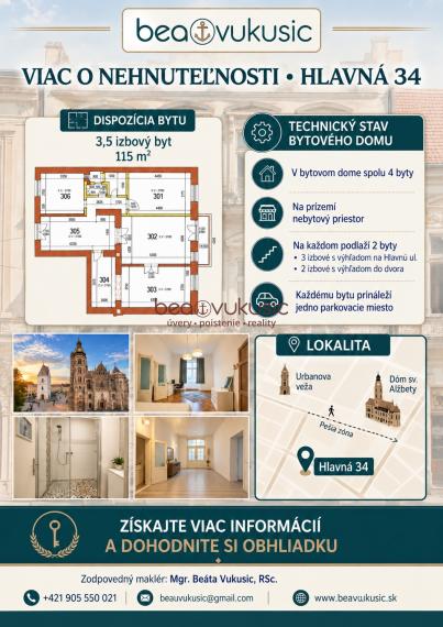 NA PREDAJ_výhľad z balkóna na Urbanovu vežu_Košice_115 m2_3,5 izby